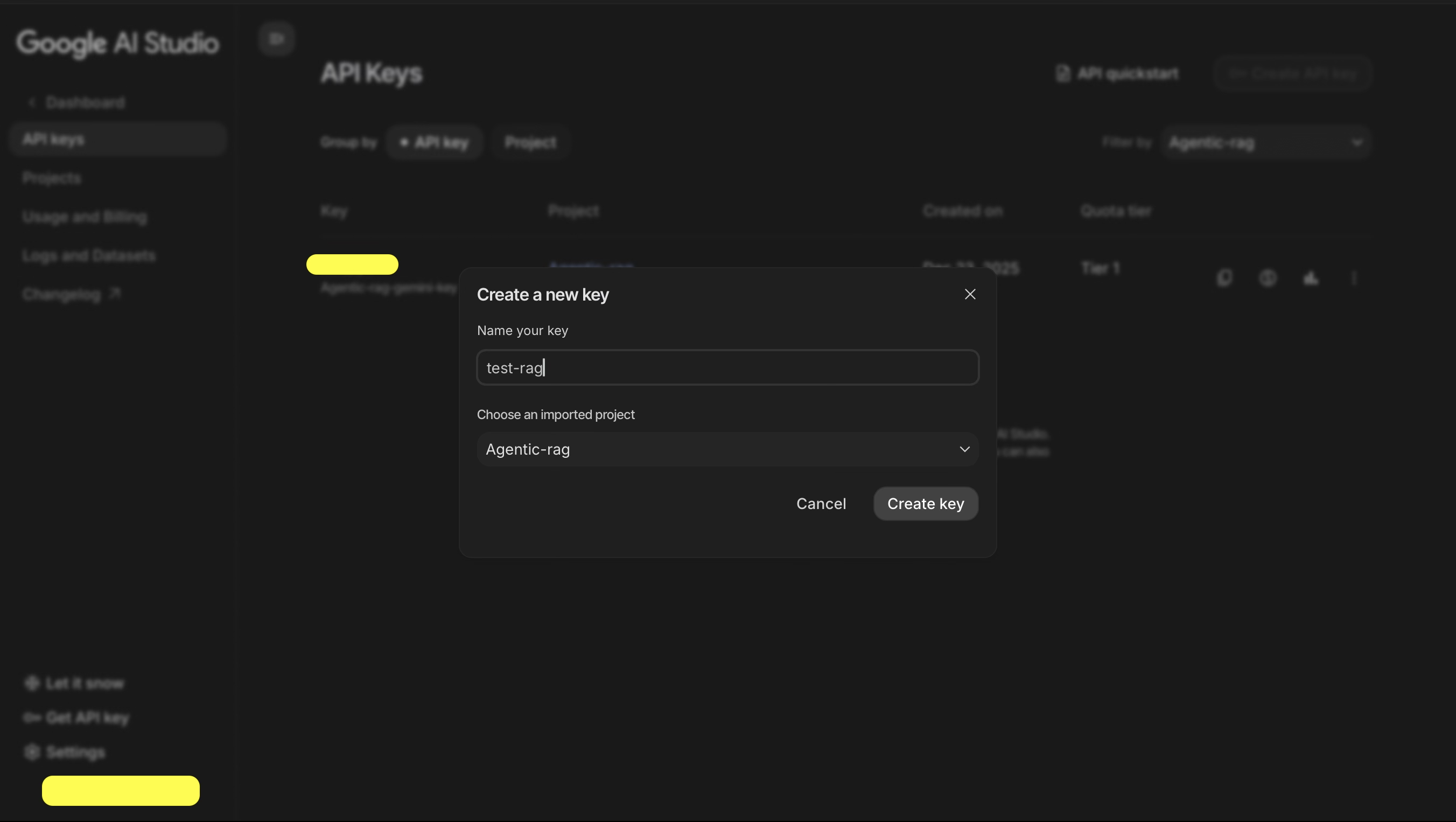 Generating Google Gemini API key