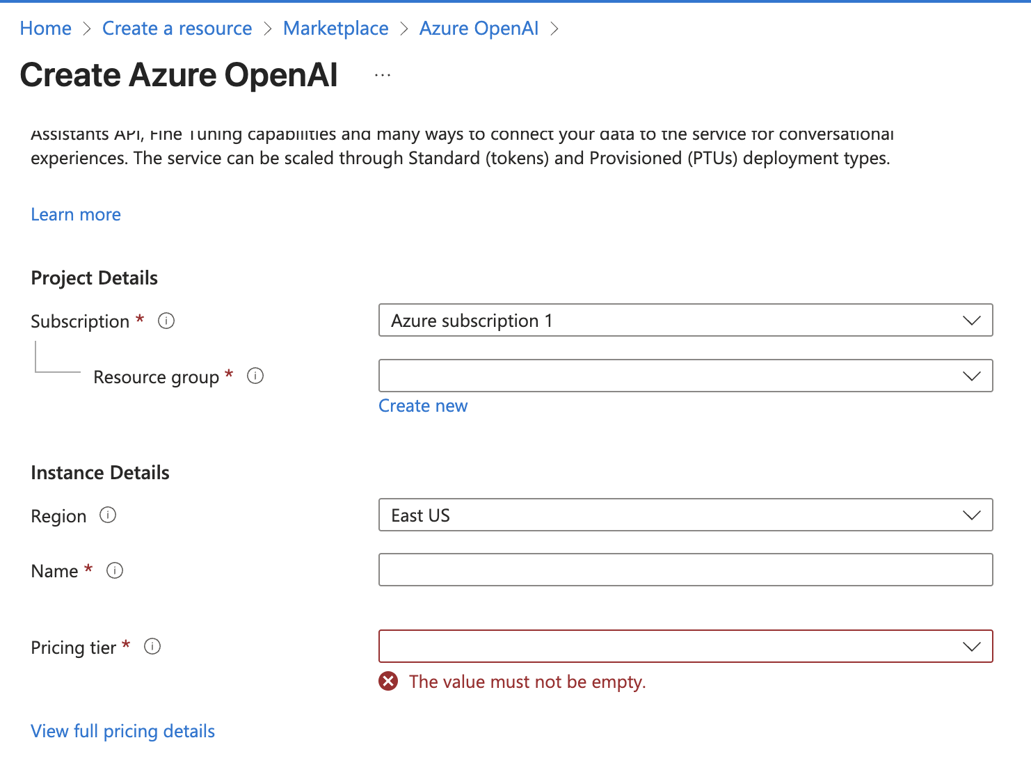 Microsoft Azure Open AI Configuration